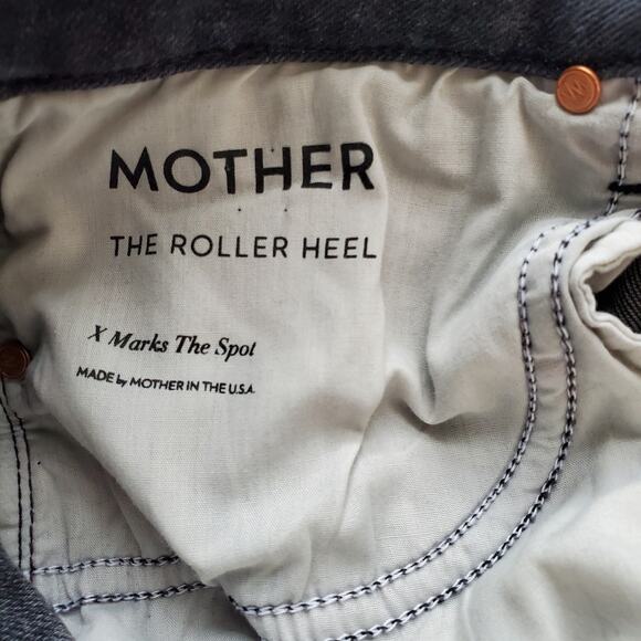 Mother The Roller Heel Flared Wide Leg Jeans X Marks The Spot Gray USA Size 30 - Picture 10 of 12